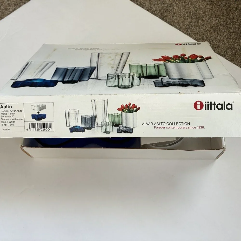 iittala Alvar Aalto Collection Glass Bowls - Set of 2 - NEW - Picture 2 of 8